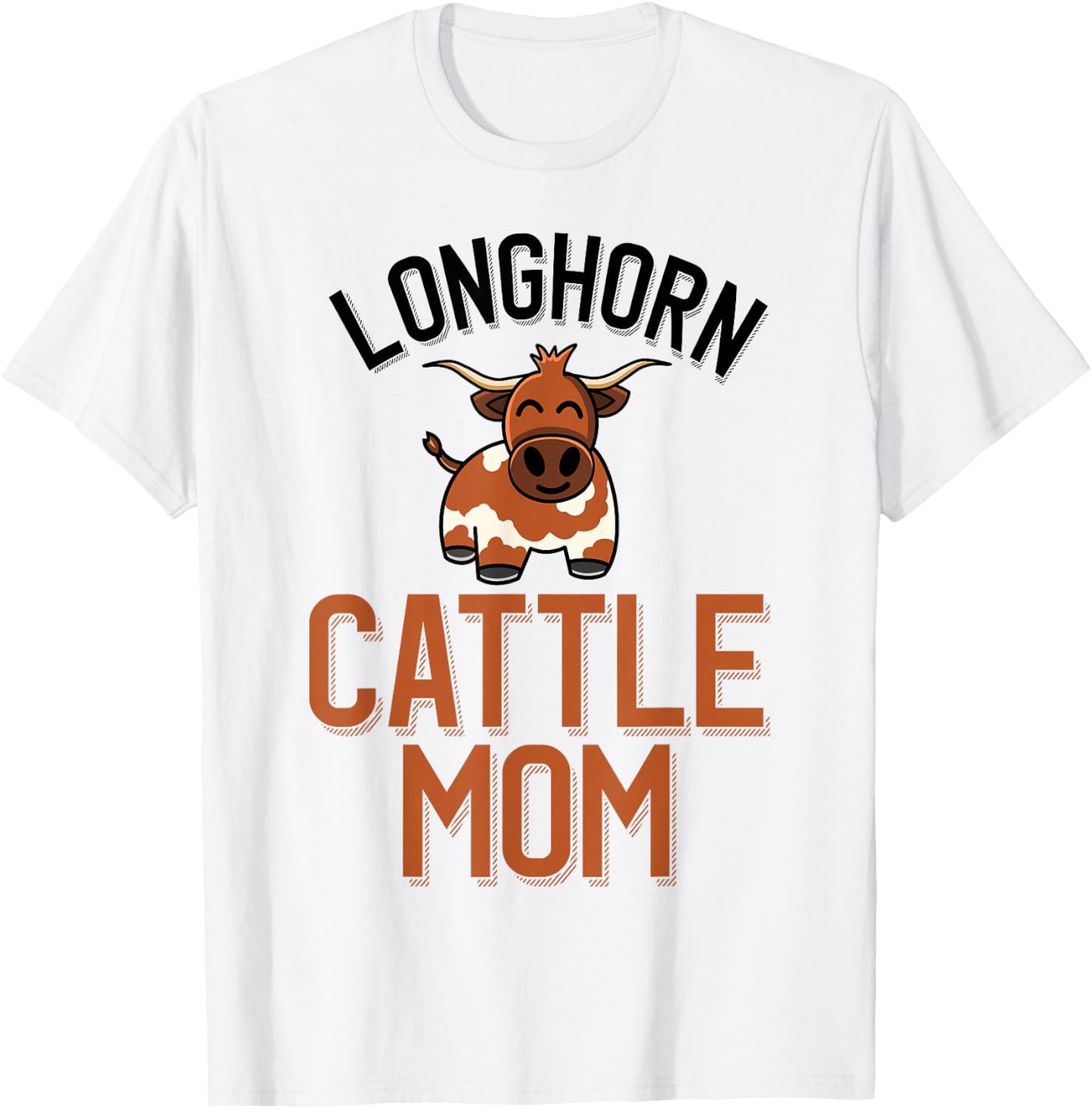 Longhorn Cattle Mom Cute Longhorn Cow Mom T-Shirt - T-Shirt | White