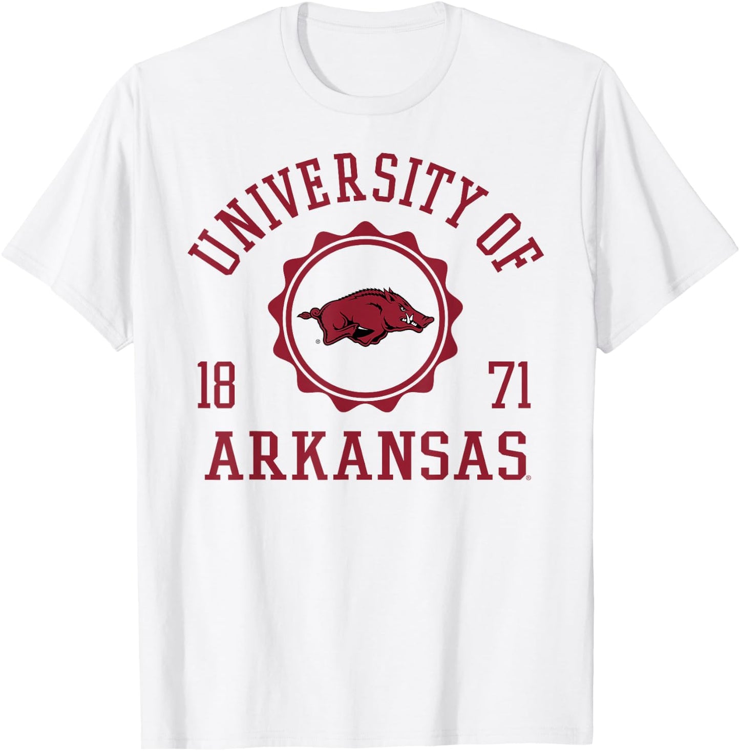Arkansas Razorbacks Stamp Officially Licensed T-Shirt - T-Shirt | White
