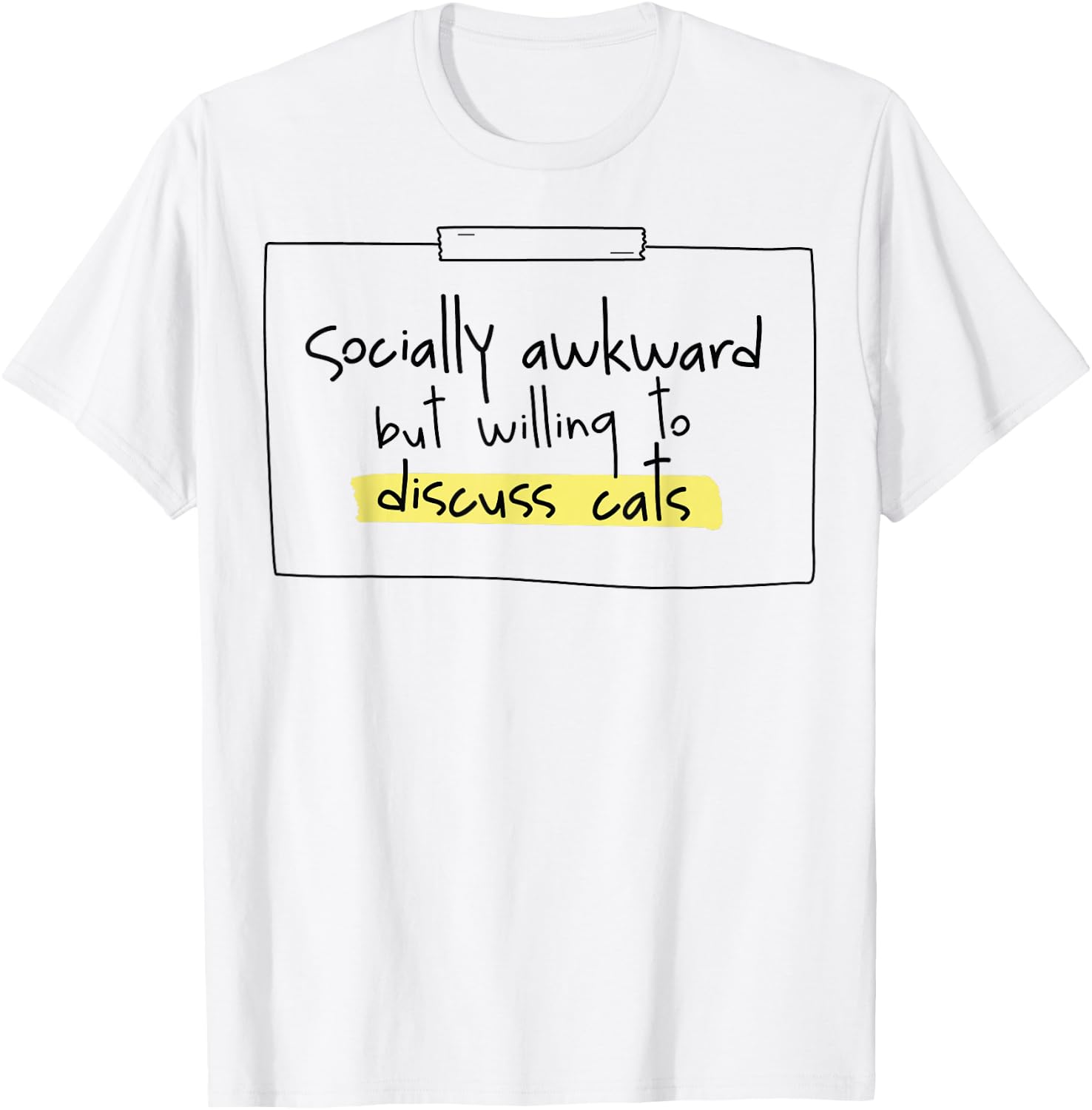 Socially Awkward Cat T-Shirt - T-Shirt | White