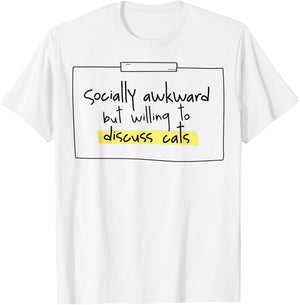 Socially Awkward Cat T-Shirt - T-Shirt | White