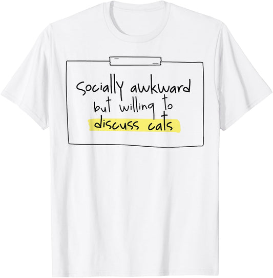 Socially Awkward Cat T-Shirt - T-Shirt | White