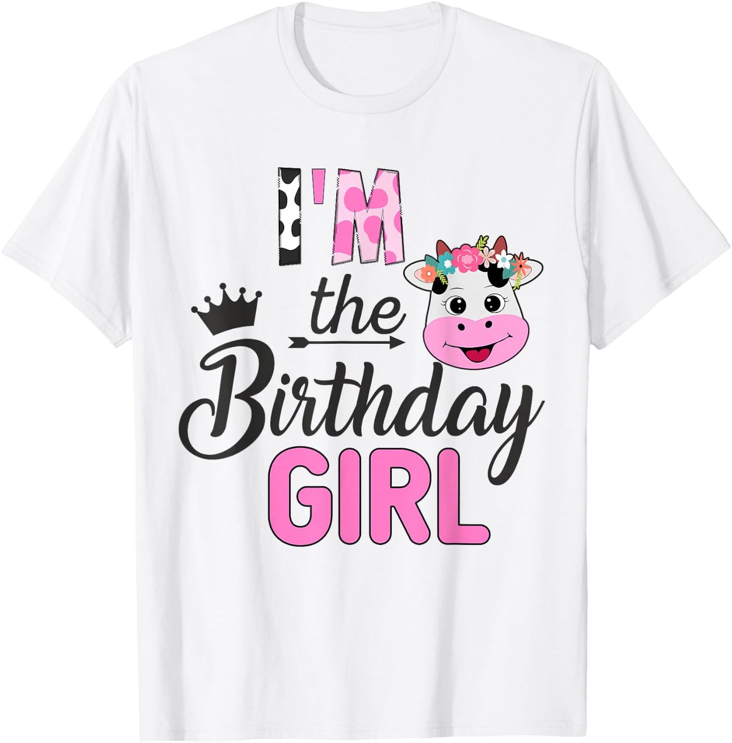I Am This From The Birthday Girl Farm Cow 1 Piece Birthday Girl T-Shirt - T-Shirt | White