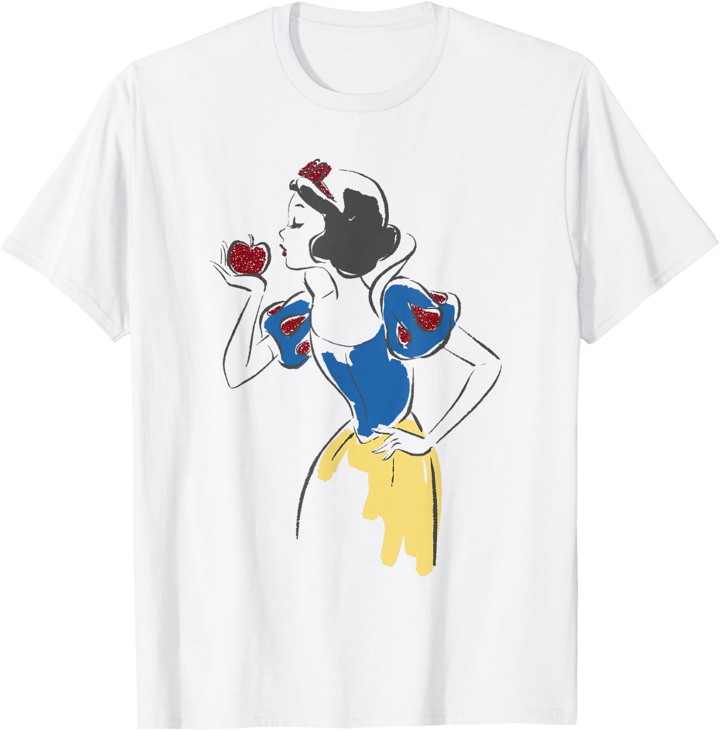 Disney Princess Snow White Apple Glitter T-Shirt - T-Shirt | White