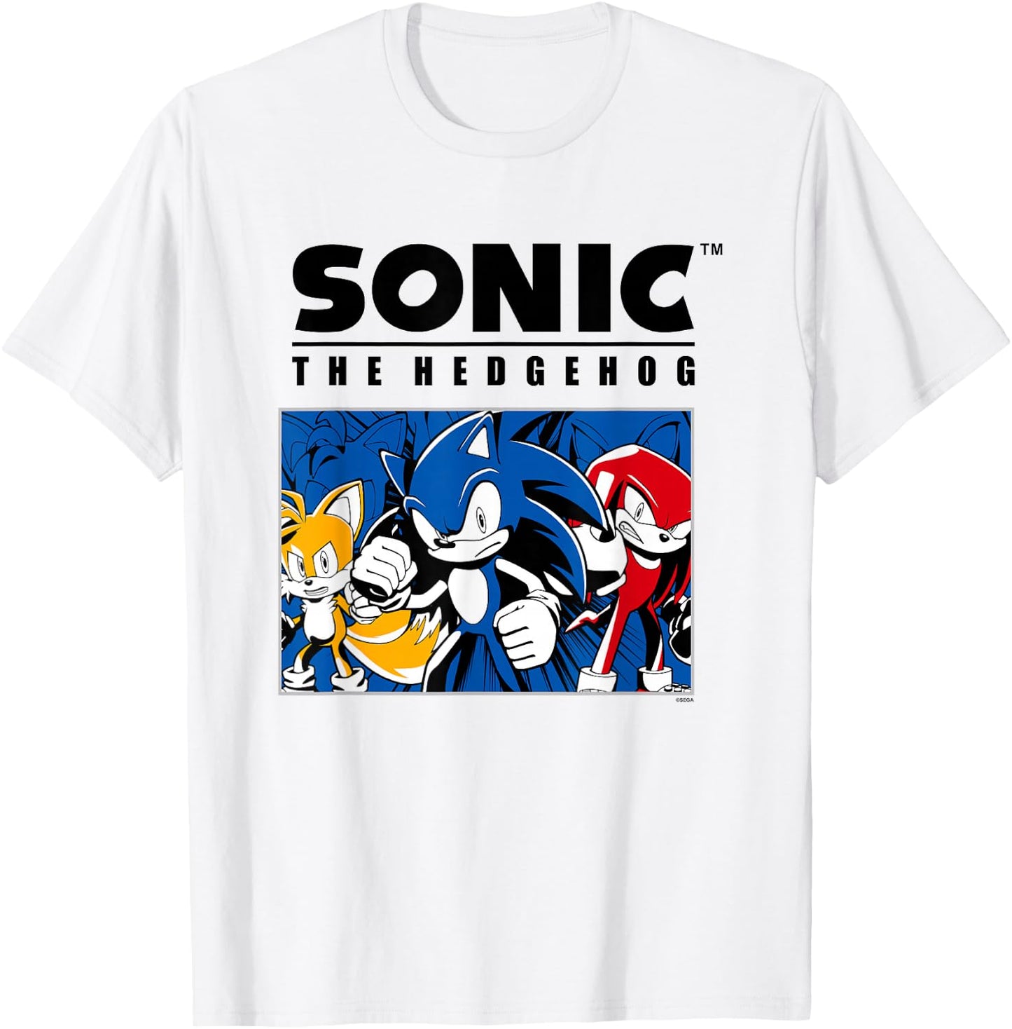 Sonic The Hedgehog Main Trio Heroic Group Portrait T-Shirt - T-Shirt | White