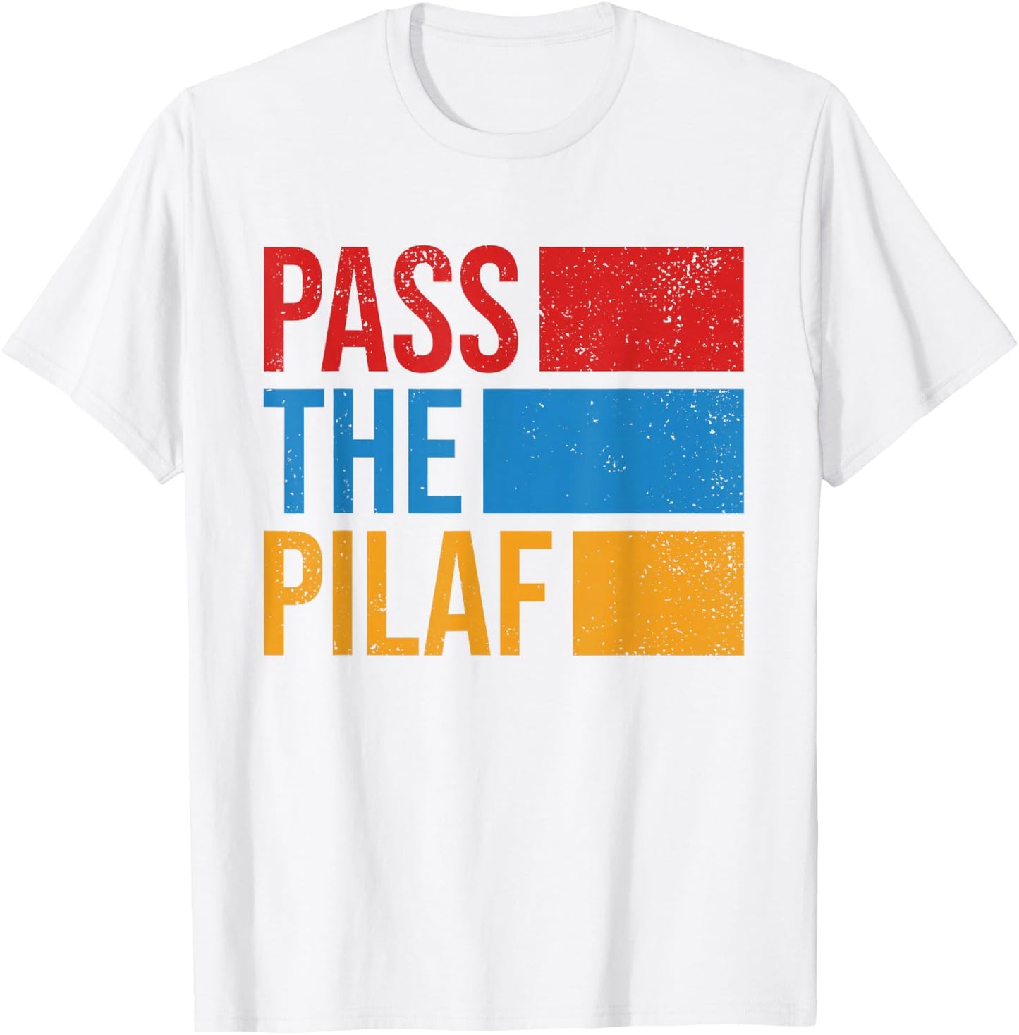 Pass The Pilaf Armenia Flag Retro Vintage Armenian Slang T-Shirt - T-Shirt | White