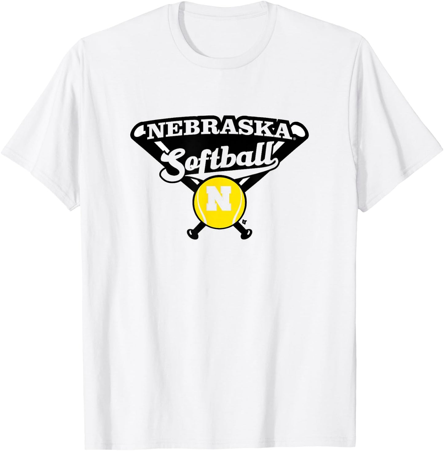 Crossed Bats - Nebraska Cornhuskers Softball T-Shirt - T-Shirt | White