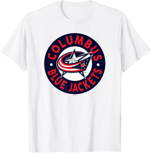 Columbus Blue Jackets Symbol Gray Officially Licensed T-Shirt - T-Shirt | White