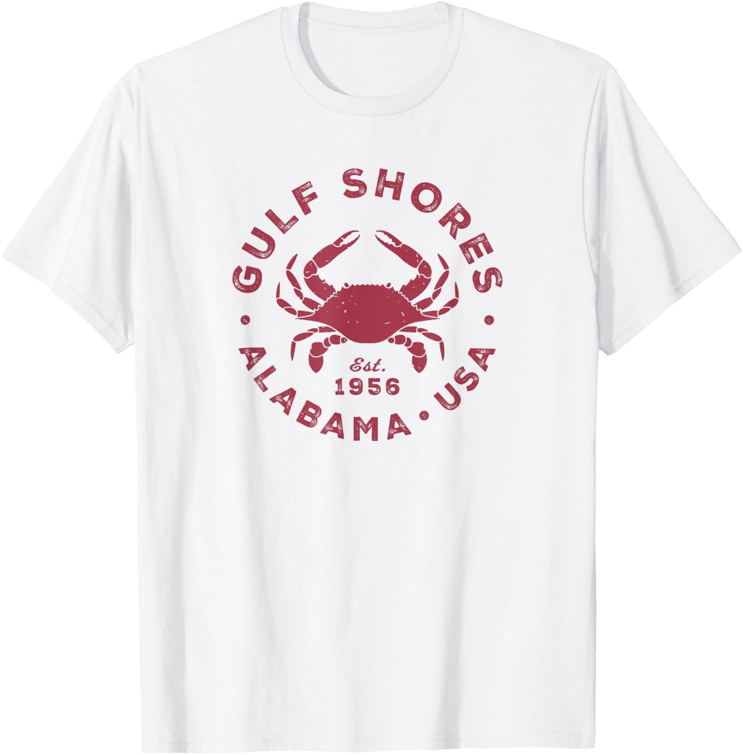Gulf Shores Alabama Vintage Blue Crab Vacation Souvenir T-Shirt - T-Shirt | White