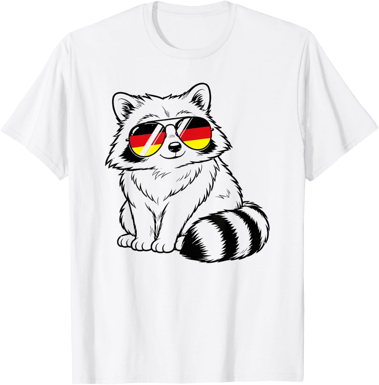 Deutsche Flagge Waschbär deutsch Deutschland Waschbären T-Shirt - T-Shirt | White