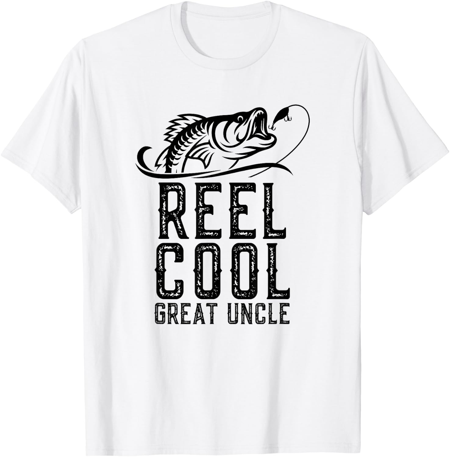Reel Cool Great Uncle Fishing Fisherman Funny Retro T-Shirt - T-Shirt | White