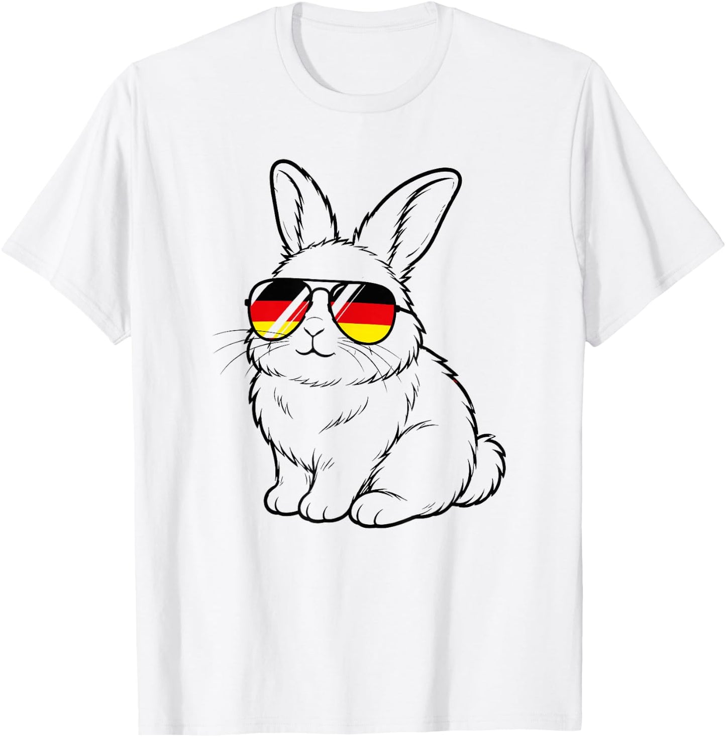 Deutsche Flagge Hase deutsch Deutschland Hasen T-Shirt - T-Shirt | White