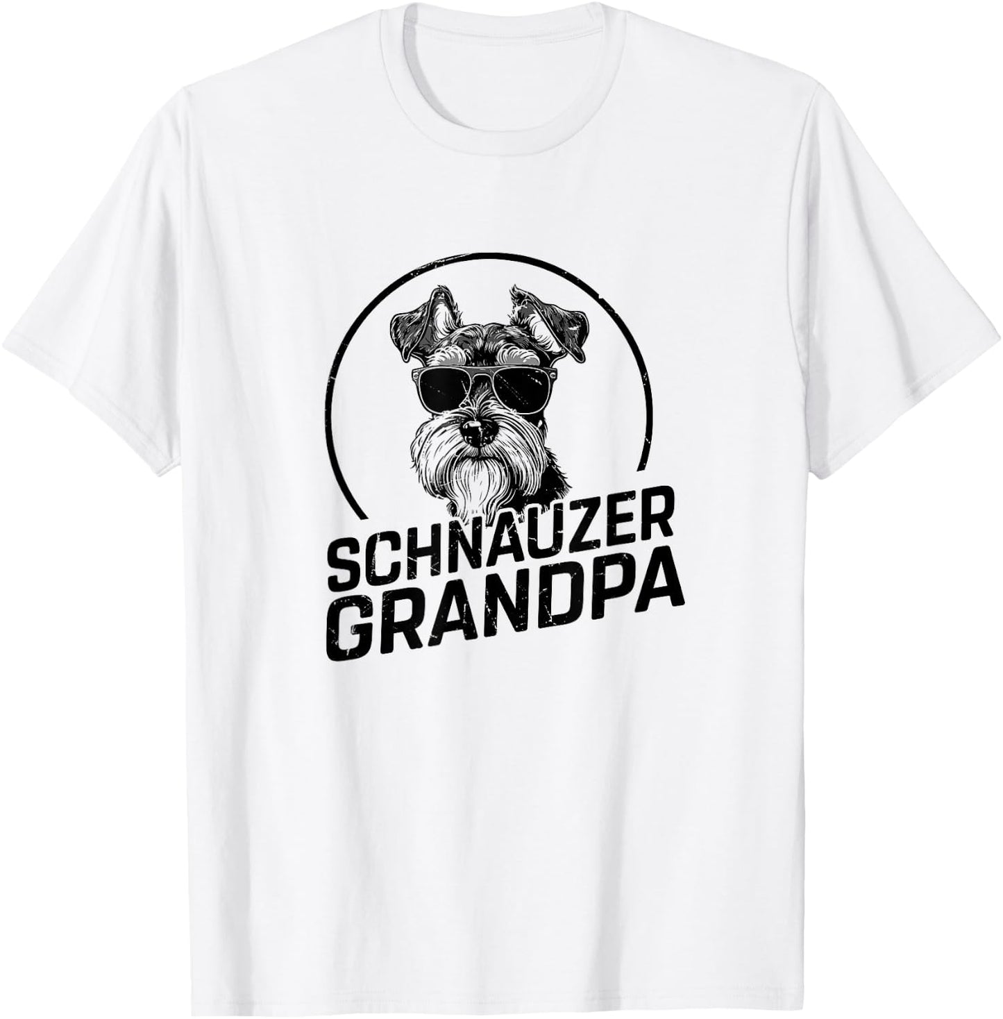 Schnauzer Dog Grandpa Grand Paw Dog Owner Gifts Men Father T-Shirt - T-Shirt | White