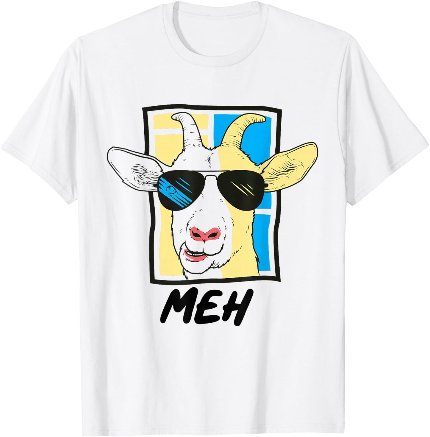 Meh Shirt Sarcastic Goat Lover Funny Farm Animal Goat Farmer T-Shirt - T-Shirt | White