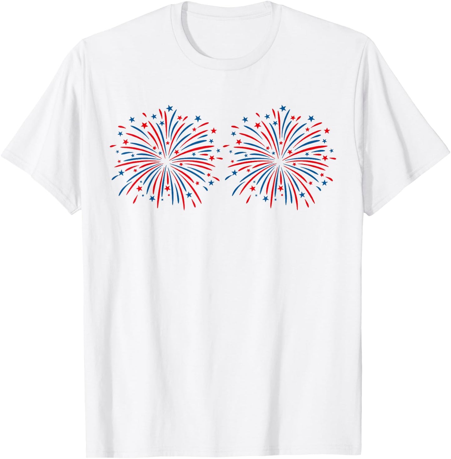 Just Here for The Fireworks 4th of July Couple Matching T-Shirt - T-Shirt | White