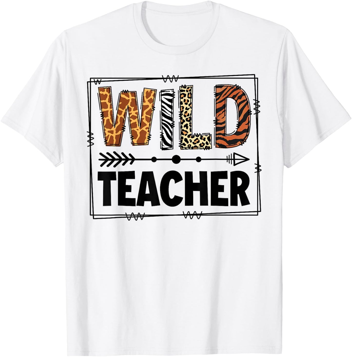Wild One Teacher Two Wild Zoo Animal Theme Birthday Matching T-Shirt - T-Shirt | White