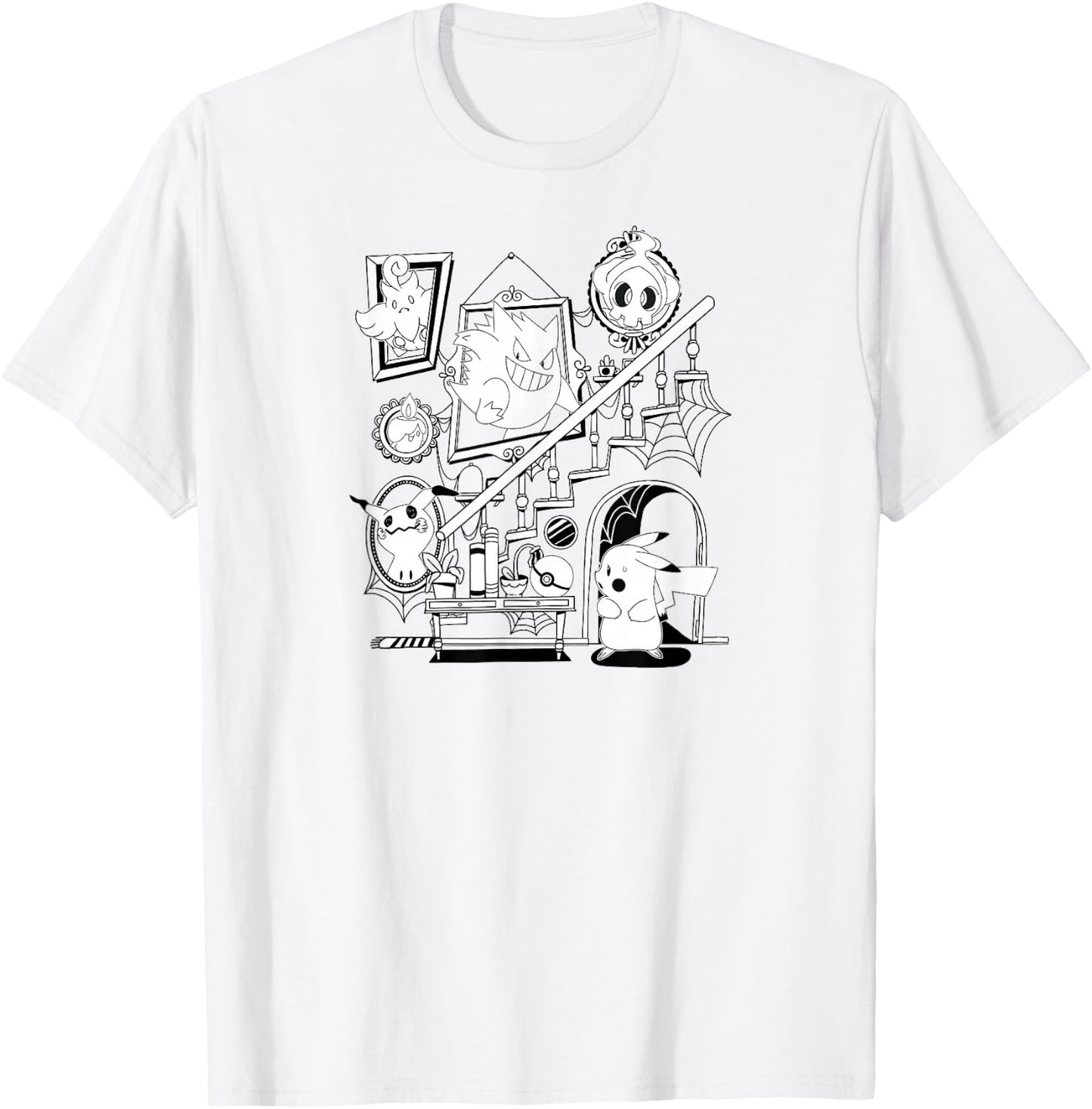 Pokémon - Halloween Orange Gengar Mimikyu Duskull Litwick T-Shirt - T-Shirt | White