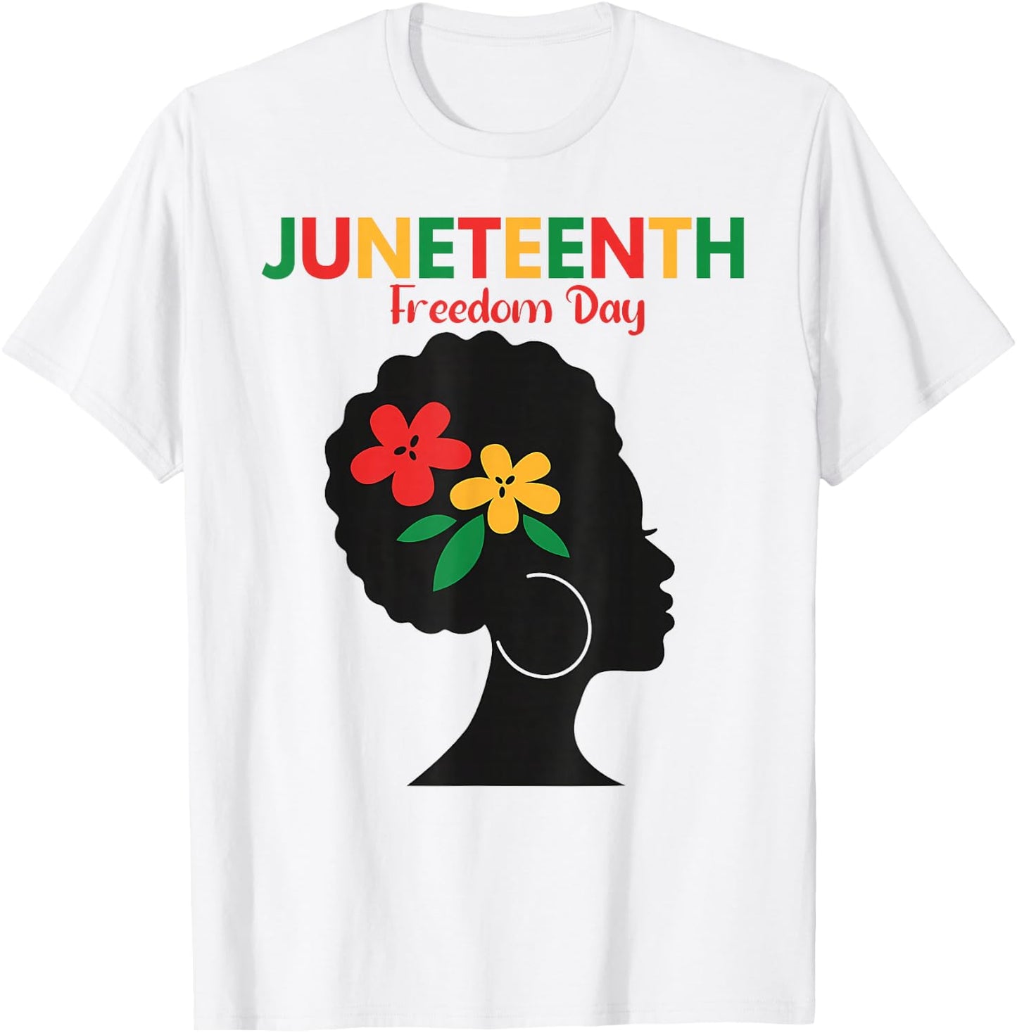 Juneteenth 1865 Freedom Day Black Women Girl African Afro T-Shirt - T-Shirt | White