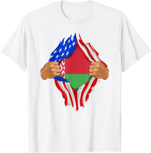 Belarusian Blood Inside Me | Belarus Flag Gift T-Shirt - T-Shirt | White