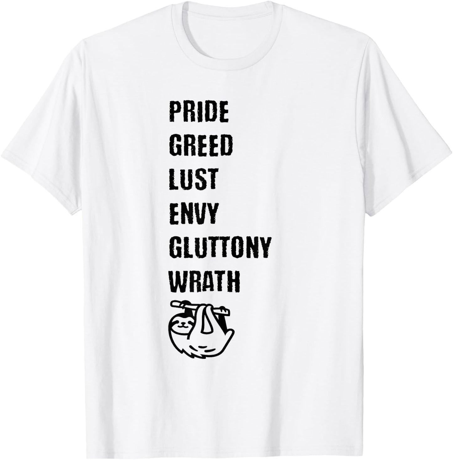 7 Deadly Sins Including Sloth The Cutest Sinner T-Shirt - T-Shirt | White