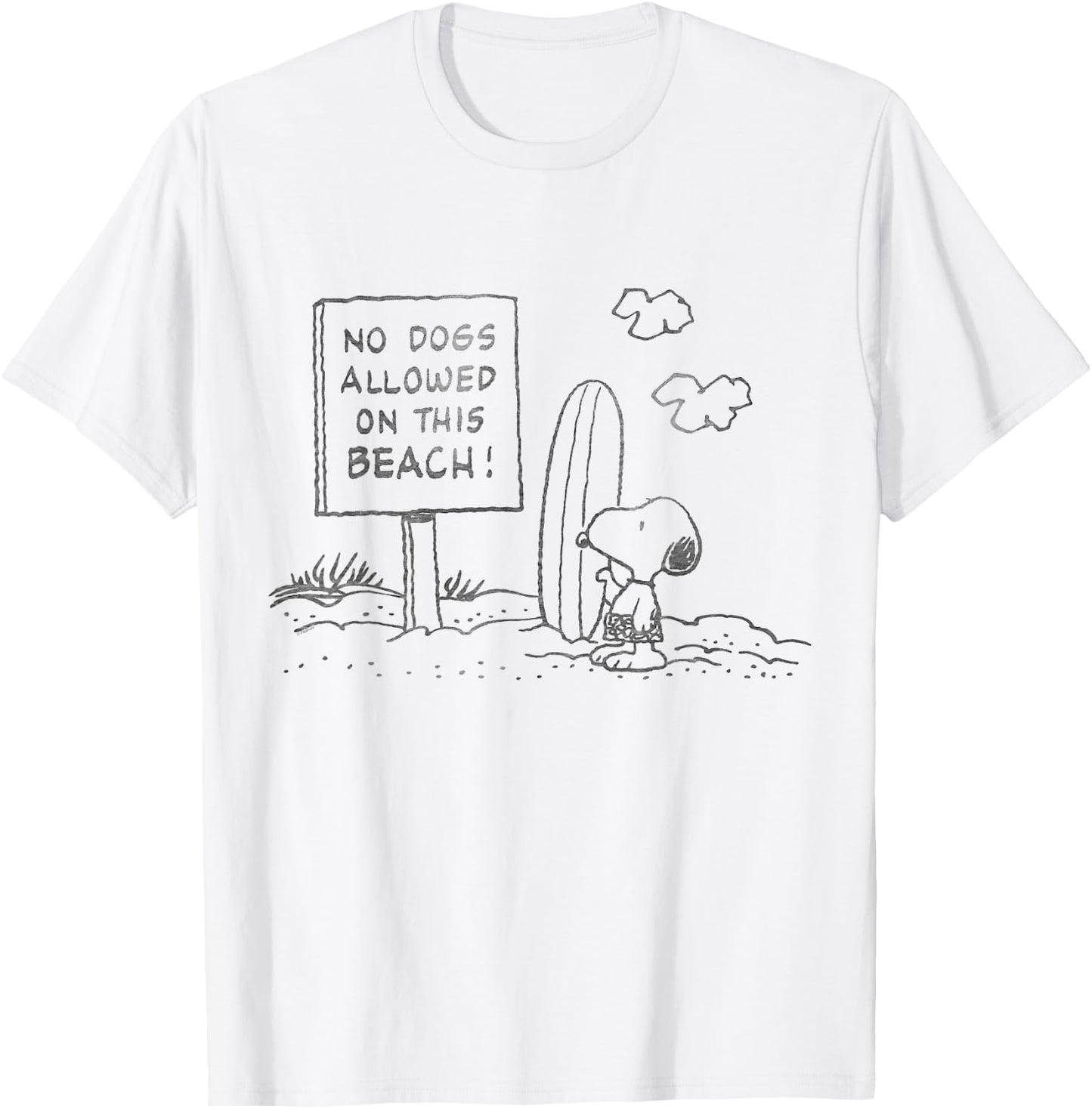 Peanuts Snoopy No Dogs Allowed On This Beach T-Shirt - T-Shirt | White
