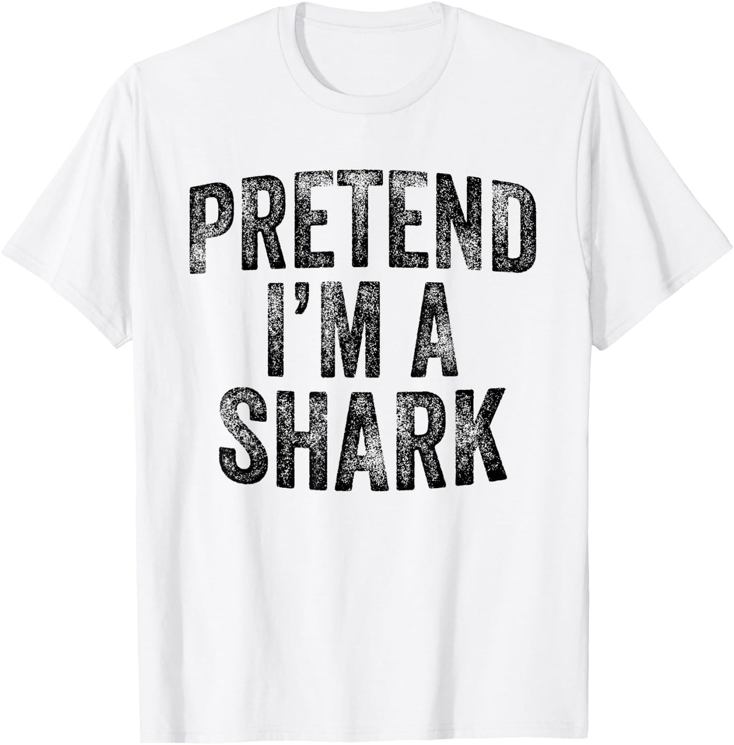 Pretend I'm A Shark Family Lazy Easy Halloween Party Costume T-Shirt - T-Shirt | White