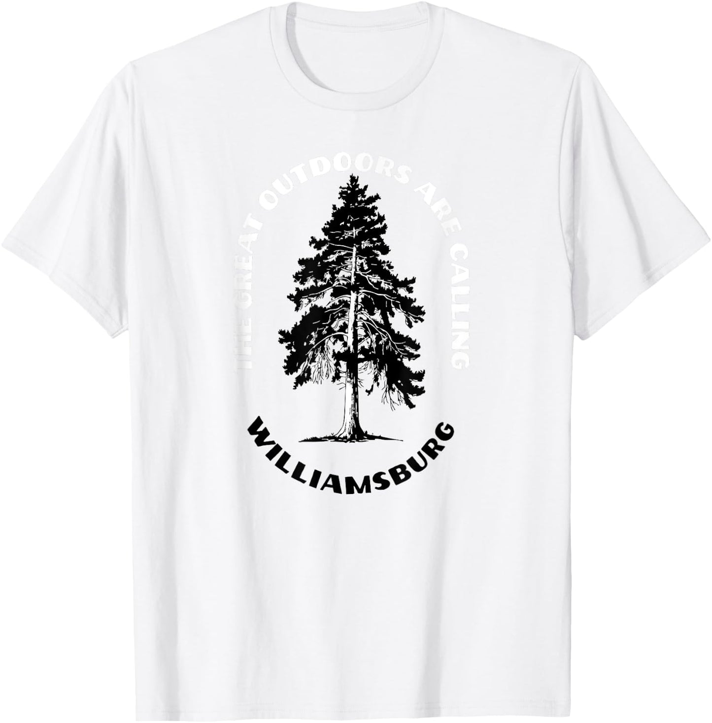 Williamsburg The Great Outdoors Are Calling Tree Nature T-Shirt - T-Shirt | White