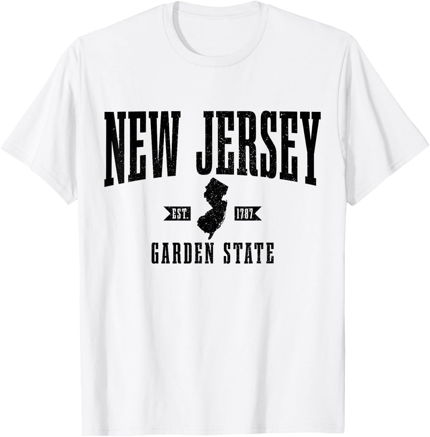 New Jersey Est. 1787 State Map Pride Vintage New Jersey T-Shirt - T-Shirt | White