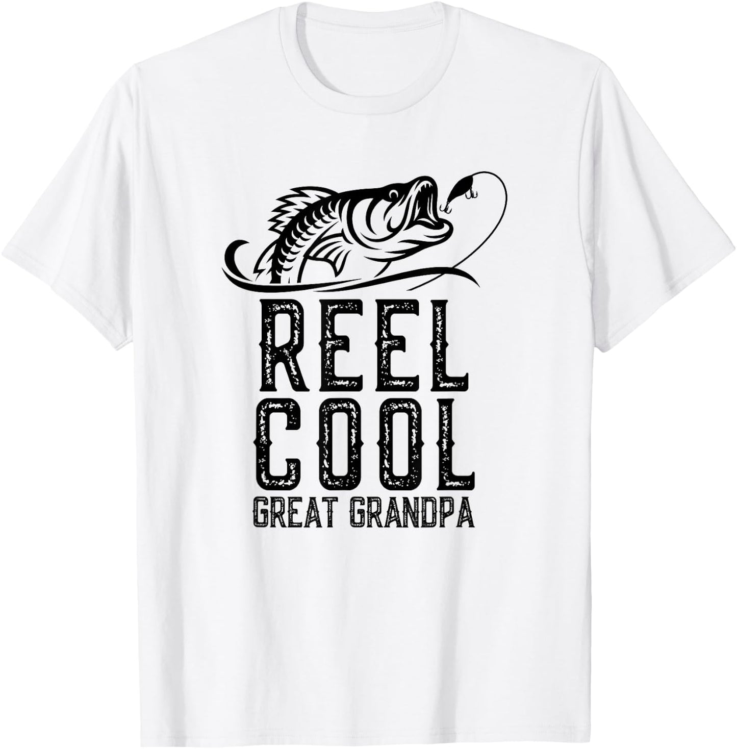 Reel Cool Great Grandpa Fishing Fisherman Funny Retro T-Shirt - T-Shirt | White