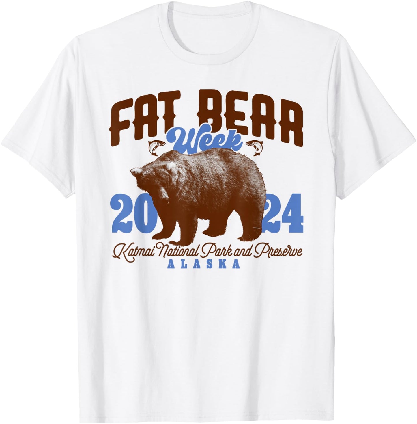 Vintage Fat Bear Week 2024 Funny Bear Meme Animal T-Shirt - T-Shirt | White