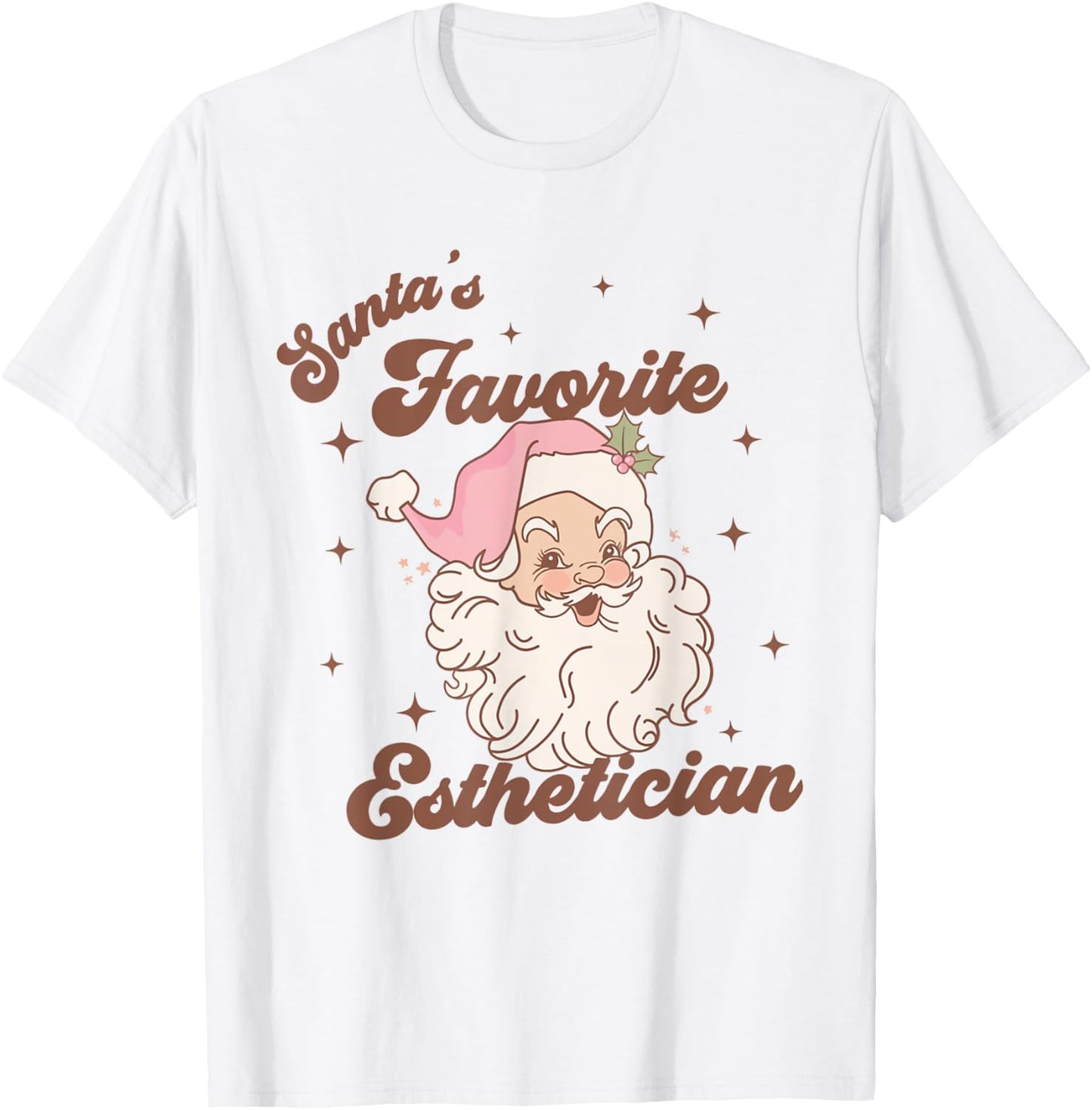 Women Santa's Favorite Esthetician Christmas Skin Therapist T-Shirt - T-Shirt | White