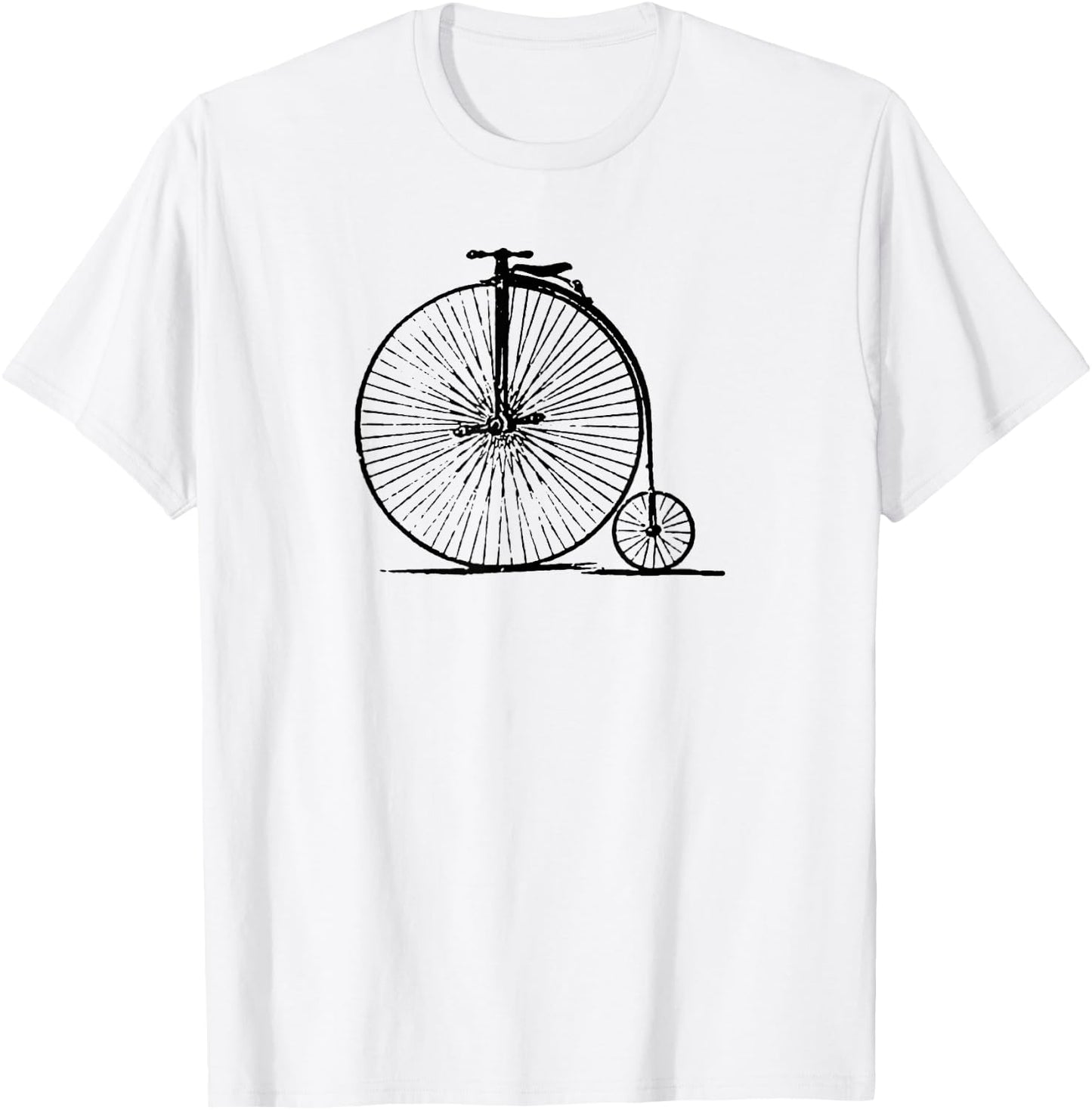 Old School Penny Farthing High Wheel Bike Bicycle Vintage T-Shirt - T-Shirt | White