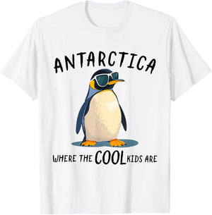 Funny Antarctica Cool Kids Penguin Souvenir T-Shirt - T-Shirt | White