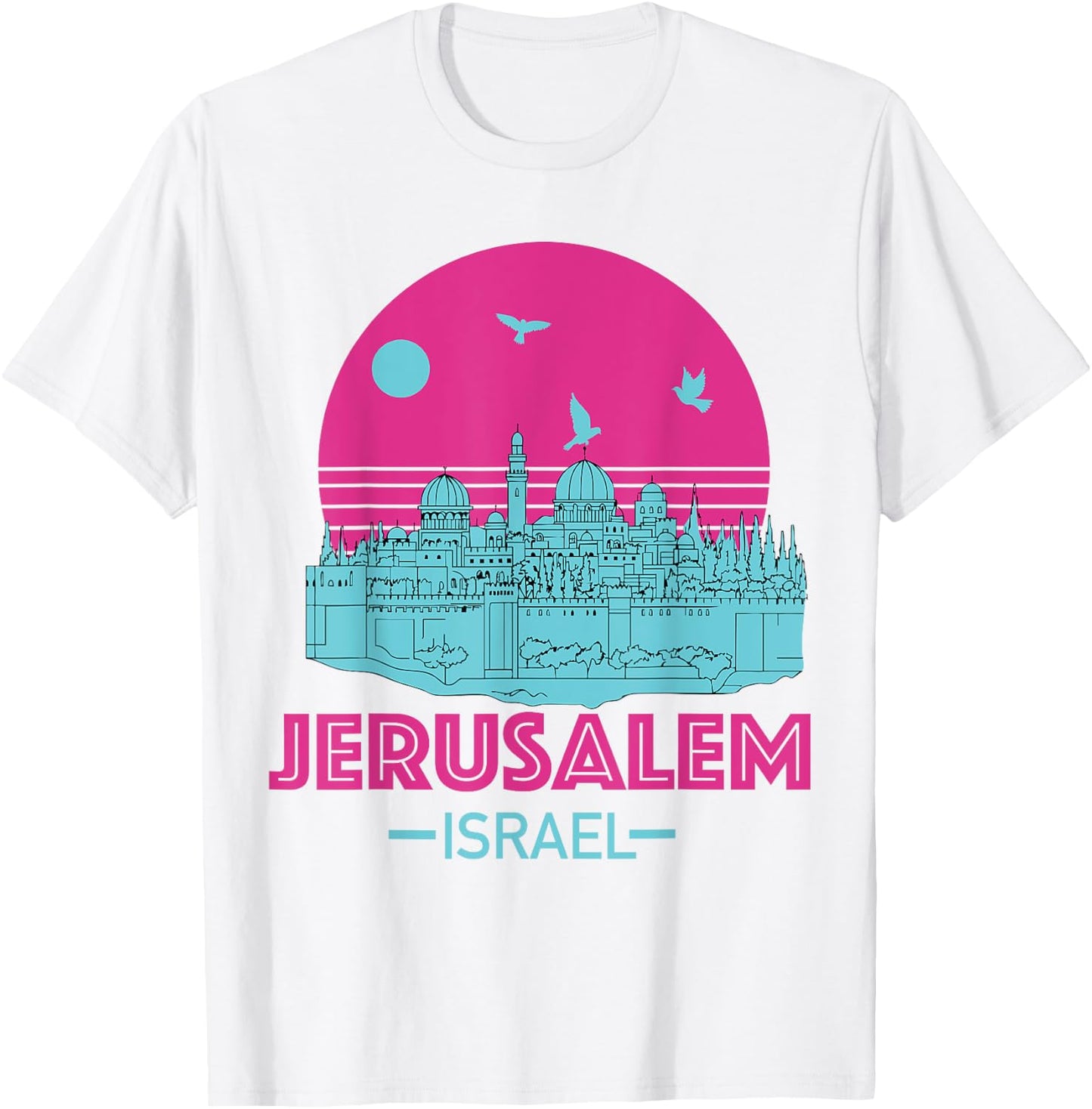 Souvenir de Jérusalem Israël Skyline Juive Israélienne Femmes Hommes T-Shirt - T-Shirt | White