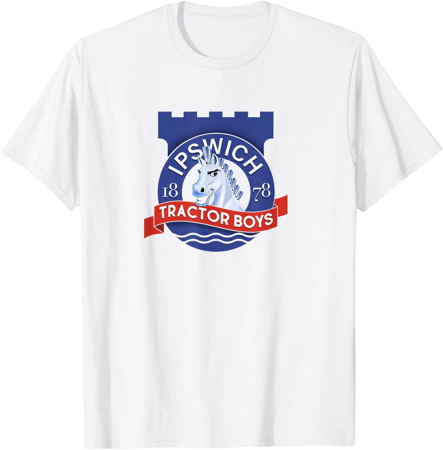 Ipswich Town Fan Tractor Boys - Suffolk Punch Badge T-Shirt - T-Shirt | White