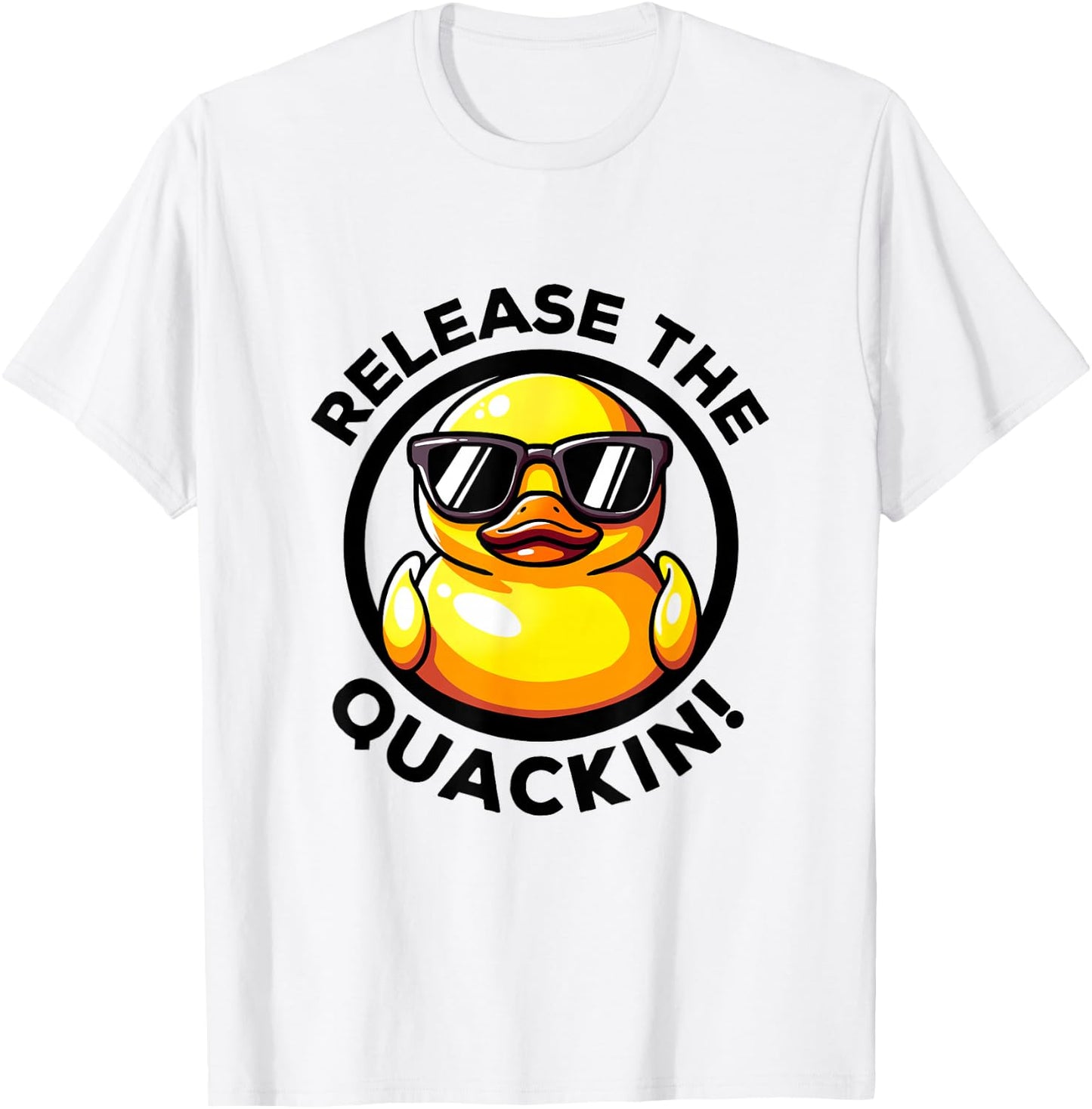 Release The Quackin I Love Duck Lovers Funny Yellow Duck T-Shirt - T-Shirt | White
