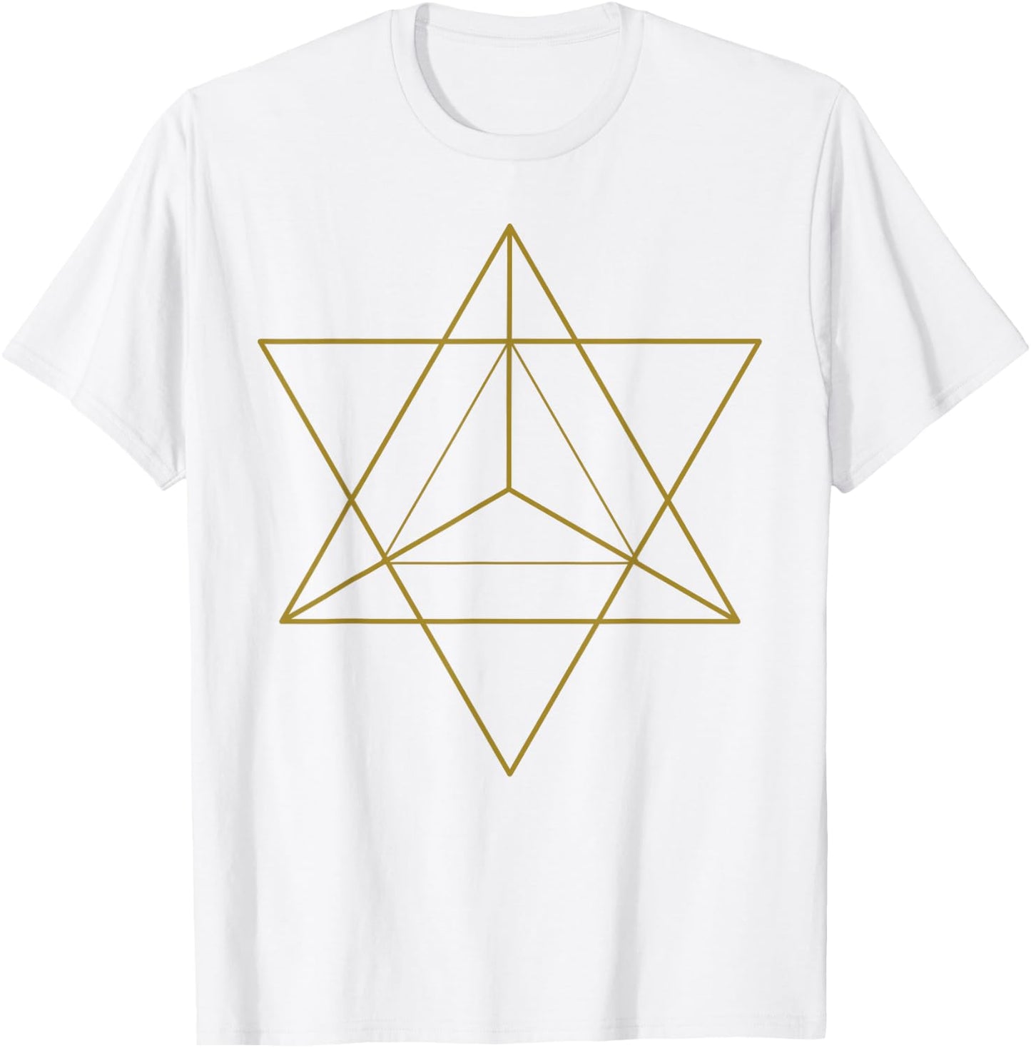 Sacred Geometry Star Tetrahedron Merkaba T-Shirt - T-Shirt | White