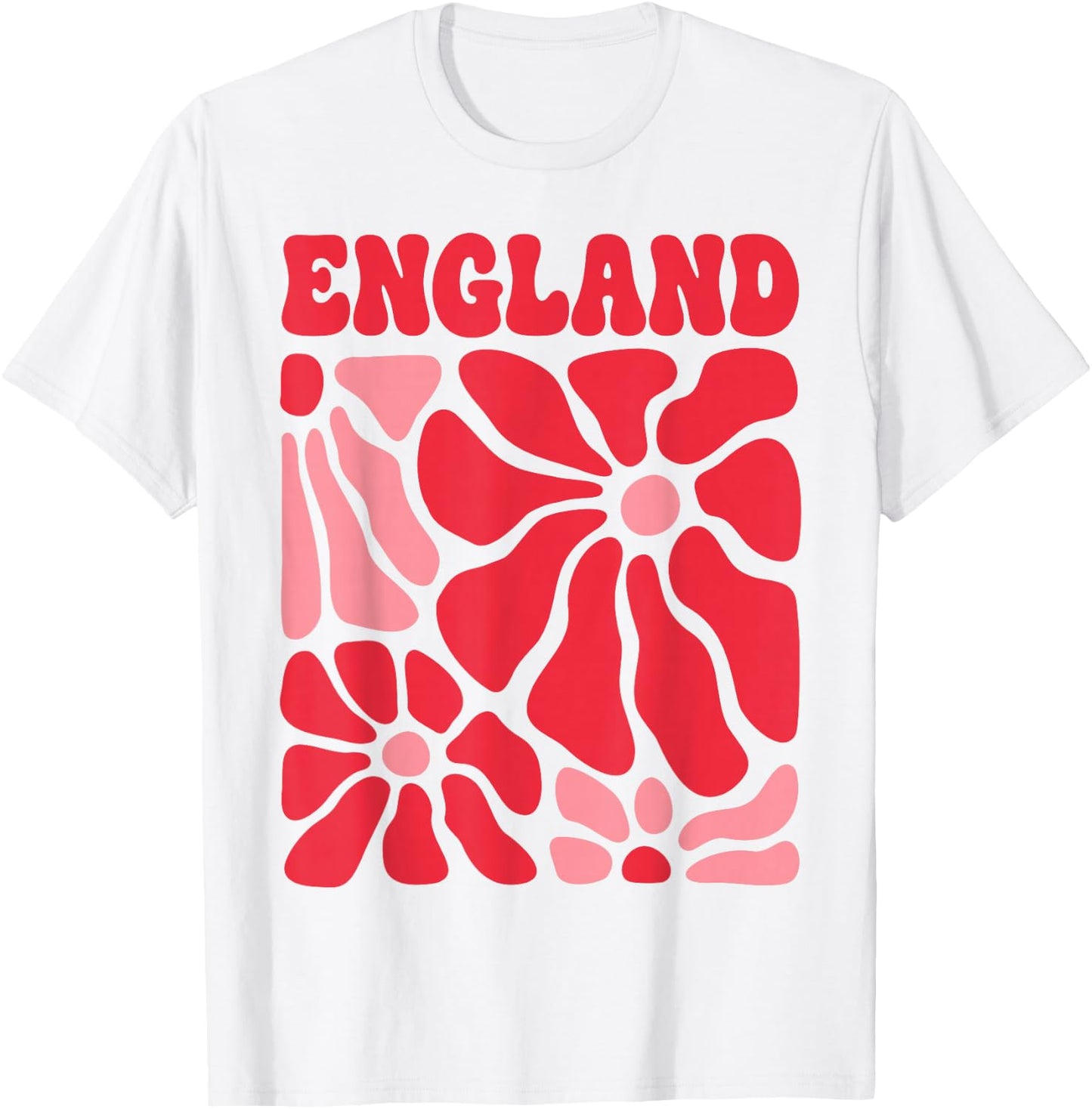 England Floral Boho Flowers Cute Retro Groovy English Girl T-Shirt - T-Shirt | White