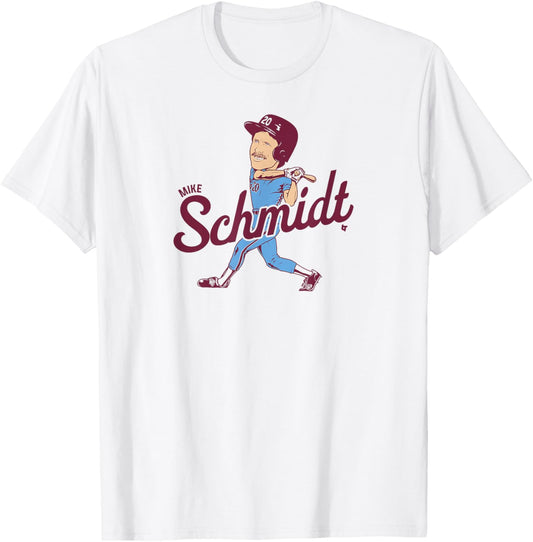 Mike Schmidt - Caricature - Philadelphia Baseball T-Shirt - T-Shirt | White
