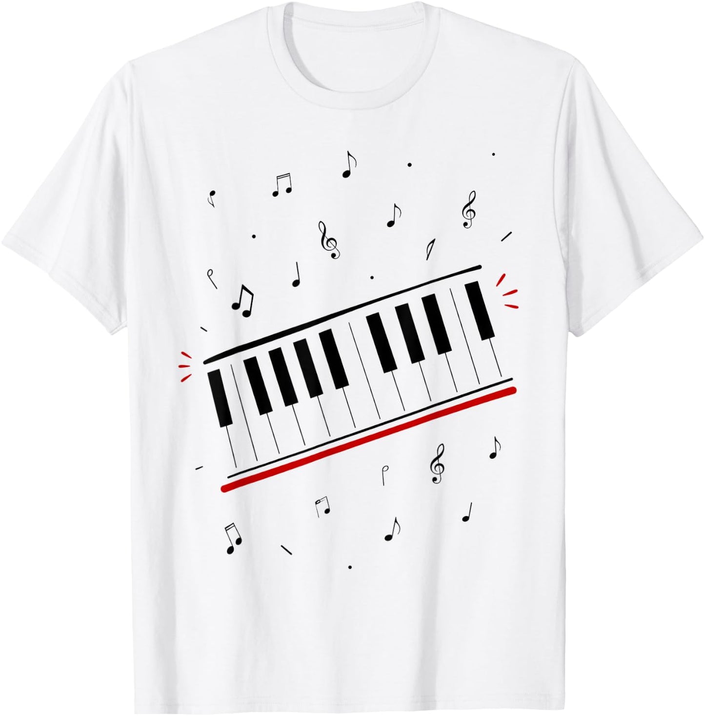 Piano Beat Keyboard Musiknoten Pianist Musikinstrument T-Shirt - T-Shirt | White