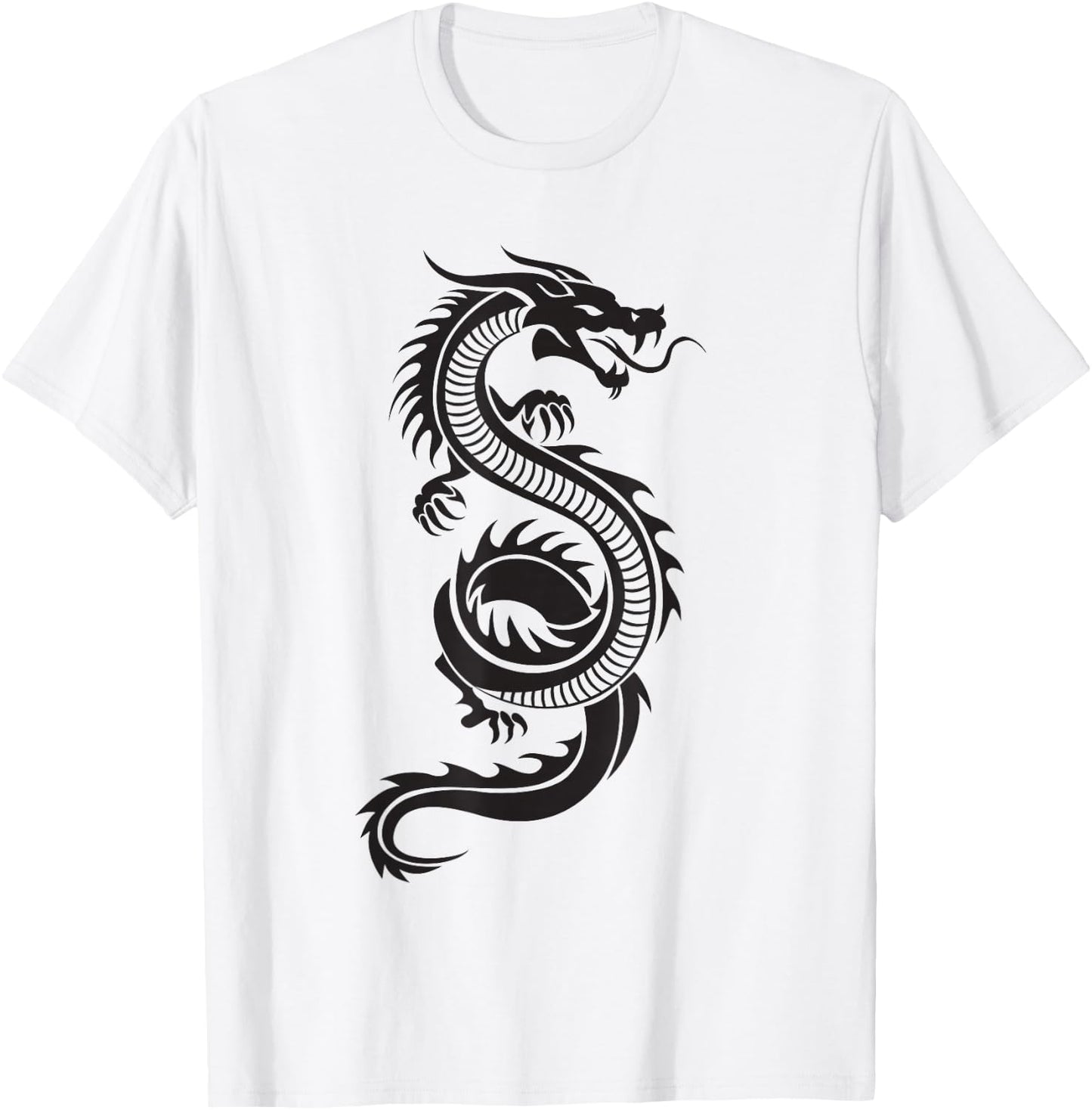 Martial Arts Red Chinese Firedrake Dragon Print Art T-Shirt - T-Shirt | White
