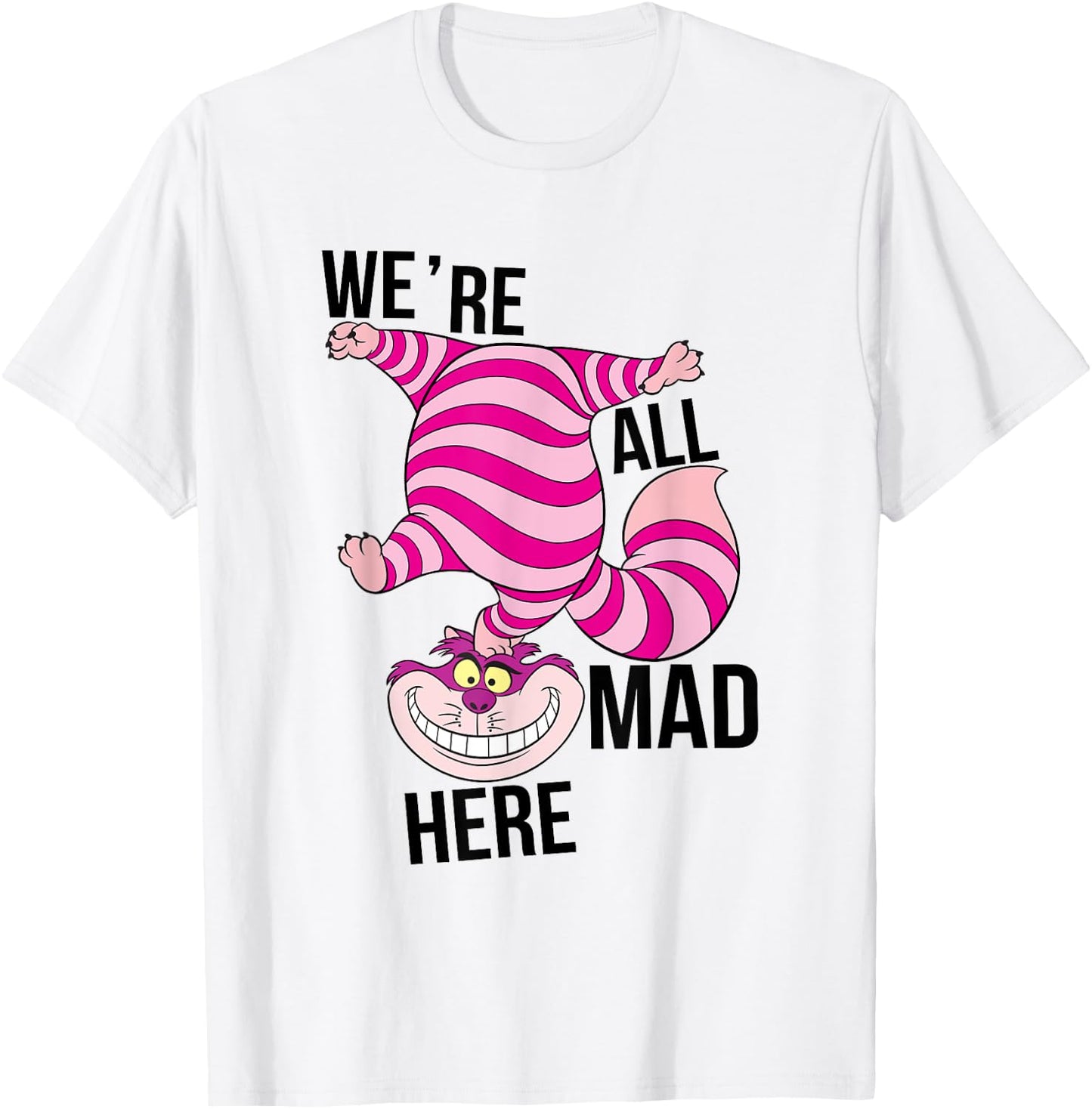 Alice In Wonderland All Mad Here T-Shirt - T-Shirt | White