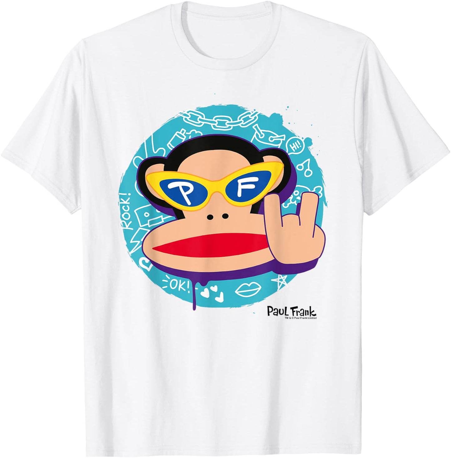 Paul Frank Cool Julius The Monkey Devil Horns T-Shirt - T-Shirt | White