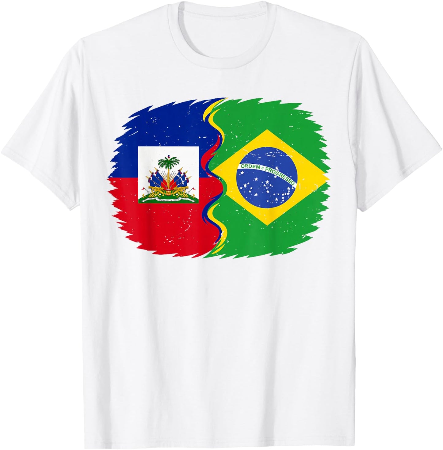 Toddler Haitian Half Haiti Flag Brazil Brazilian Men Women T-Shirt - T-Shirt | White