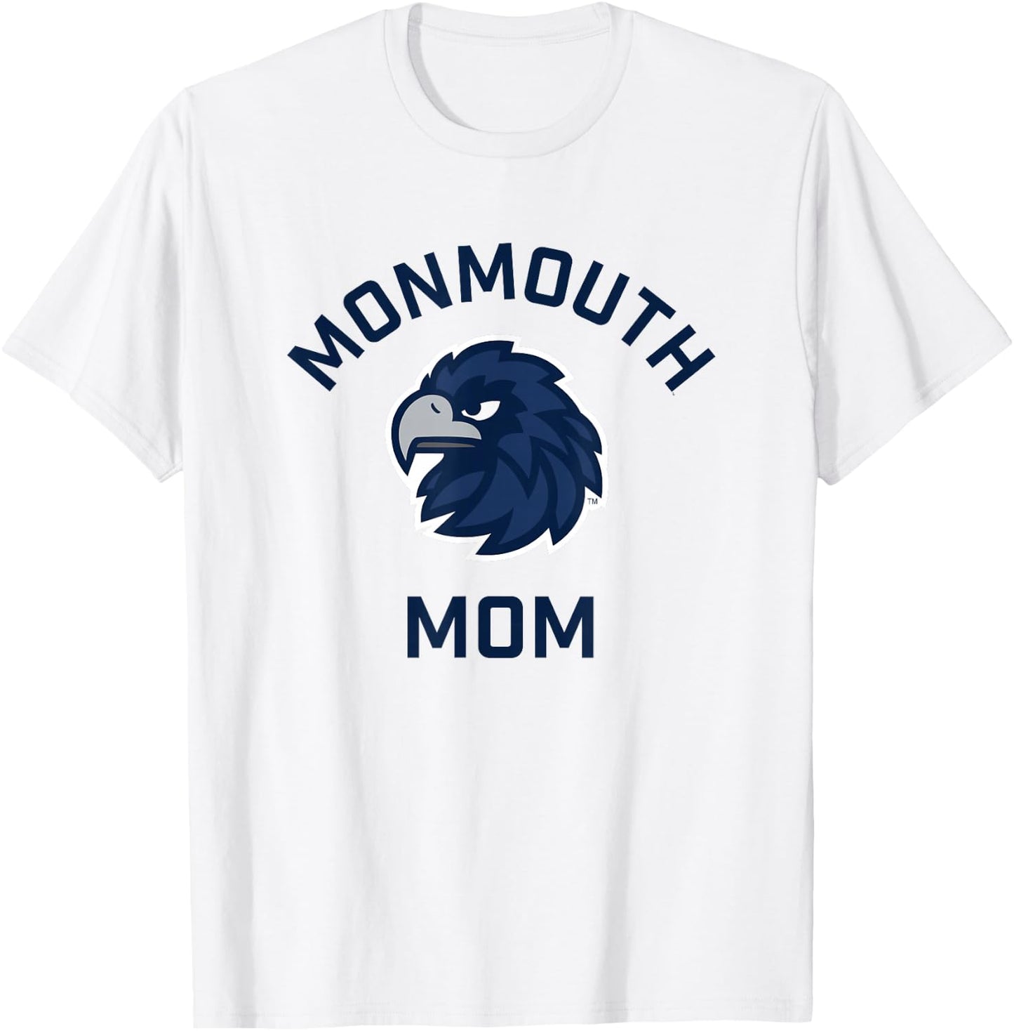 Monmouth University Hawks Arched Mom T-Shirt - T-Shirt | White