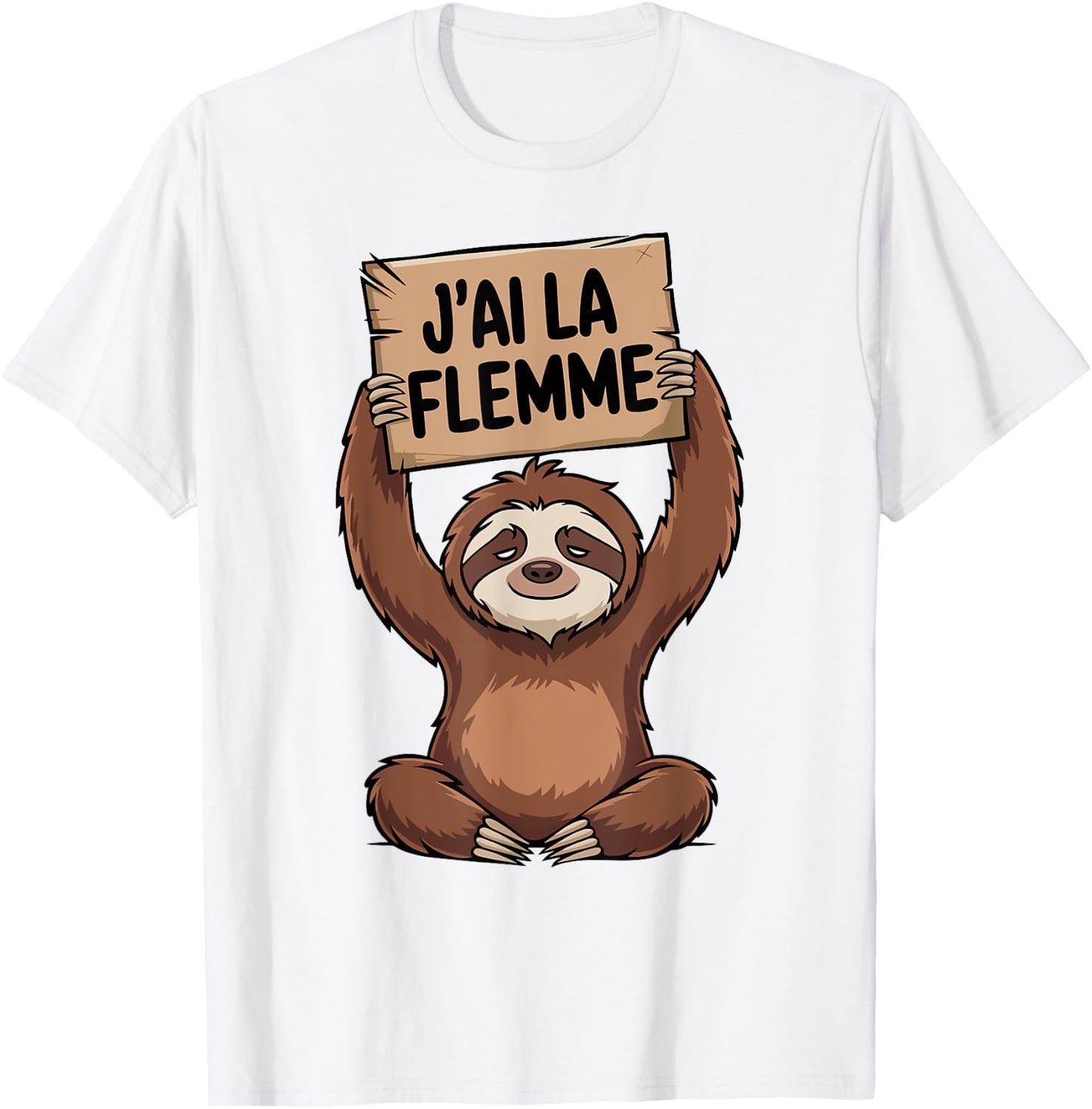 Lazy Funny Lazy Sleep I Have the Flemme , white, S T-Shirt - T-Shirt | White