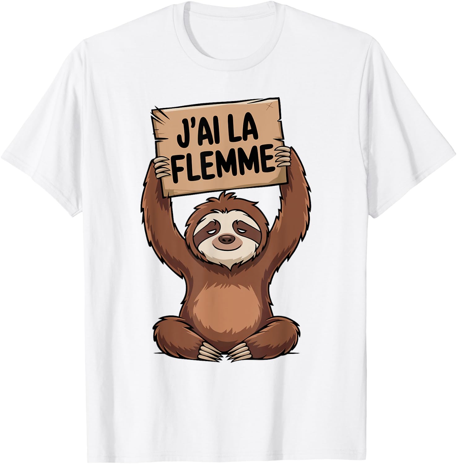 Lazy Funny Lazy Sleep I Have the Flemme , white, S T-Shirt - T-Shirt | White