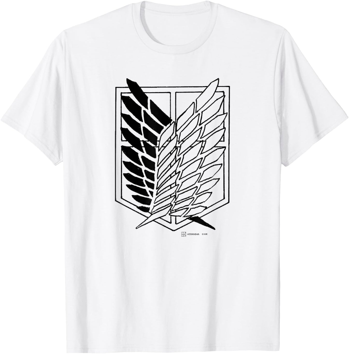 Attack on Titan Scout Regiment Survey Corps Logo , White T-Shirt - T-Shirt | White