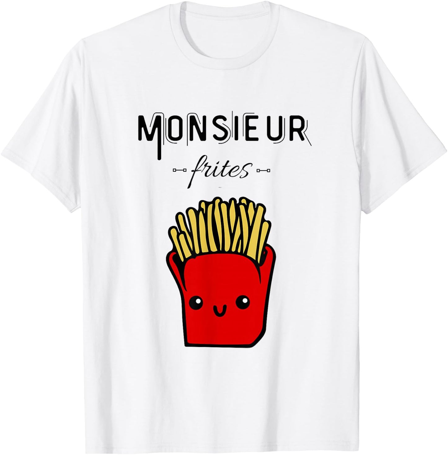 Funny Mr Fries Gift Potato Fast Food Humour , grey, S T-Shirt - T-Shirt | White