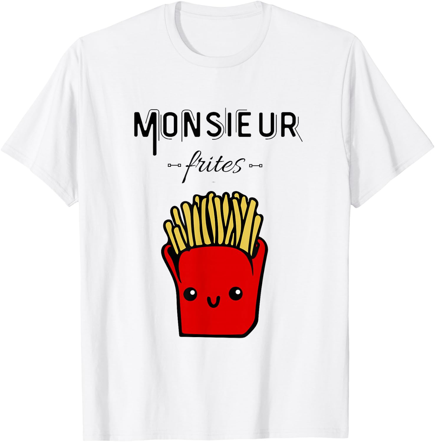 Funny Mr Fries Gift Potato Fast Food Humour , grey, S T-Shirt - T-Shirt | White
