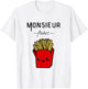 Funny Mr Fries Gift Potato Fast Food Humour , grey, S T-Shirt - T-Shirt | White